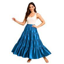 32-Yard 4 Tier Belly Dance Satin Skirt – Flowing, Elegant & Stage-Ready S30-3
