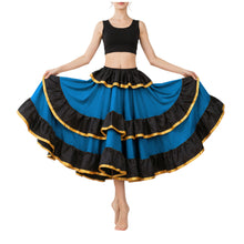 Satin Full Circle Skirt Black Frill | 360° Dance Flow S-3XL S75