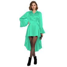 Satin Victorian Long Shirt Dress | Button Down Tunic S-3XL | 41 Colors S113