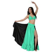 Satin Half Circle Skirt w/ Frill | Elegant Dance Flow S-3XL | 41 Colors S52