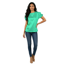 Satin Round Neck Short Sleeve Top | Chic Blouse S-3XL | 41 Colors S89