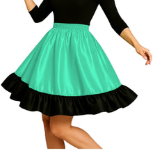 Satin Mini Skirt w/ Black Frill | Party Wear S-3XL | 41 Colors S41