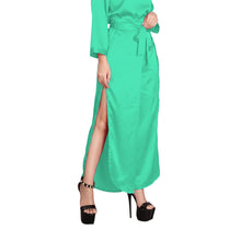 Pista Green Satin Wide Leg Pants, pastel casual trousers.