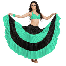 Satin 25 Yd 4 Tier Multi Color Skirt | Belly Dance Flow S-5XL S5