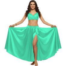 Satin Half Circle Dance Skirt | Side Slit Flow S-3XL | 41 Colors S15