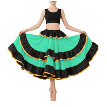 Satin Full Circle Skirt Black Frill | 360° Dance Flow S-3XL S75