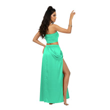 Satin Side Cut Draped Skirt | High Slit Flow Maxi S-3XL | 41 Colors S42