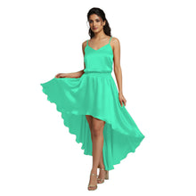Bliss Satin Asymmetrical Skirt, dreamy high-low maxi.