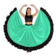 Satin 16 Yard Full Circle Skirt Black Frill | Pro Flow S-3XL S58