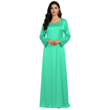 Satin Long Sleeve Modest Gown | Full Length Hijab Dress S-3XL | 41 Colors S121