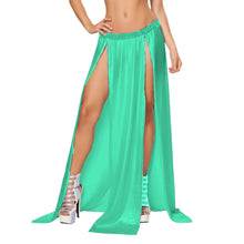 Satin Maxi Skirt Front Slit | Full Length Party Wear S-3XL S96