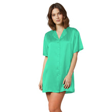 Satin Night Wear Long Shirt | Loose Sleep Shirt Dress S-3XL | 41 Colors S111