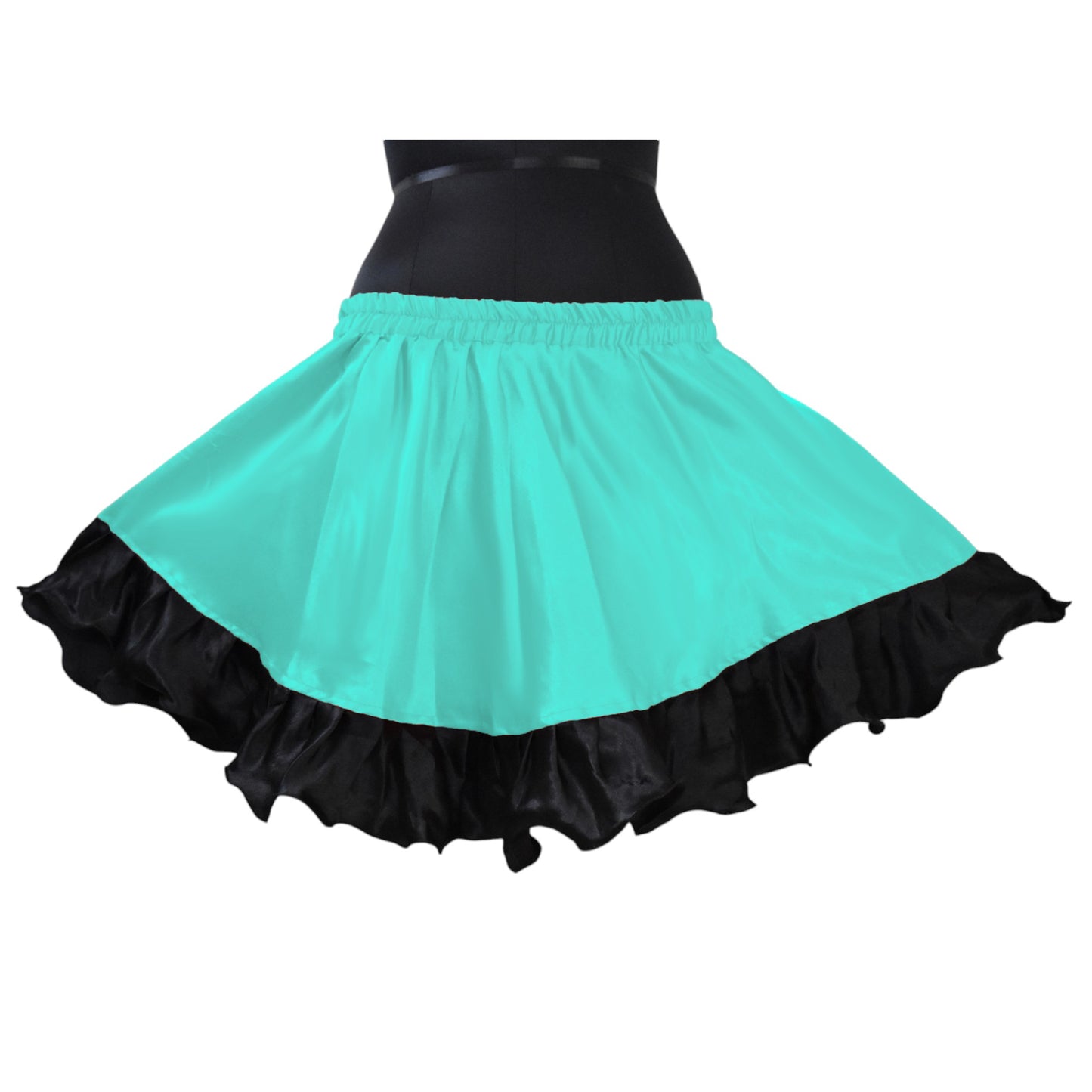 Satin Belly Dance Short skirt with frill S41 - Regular Size 3