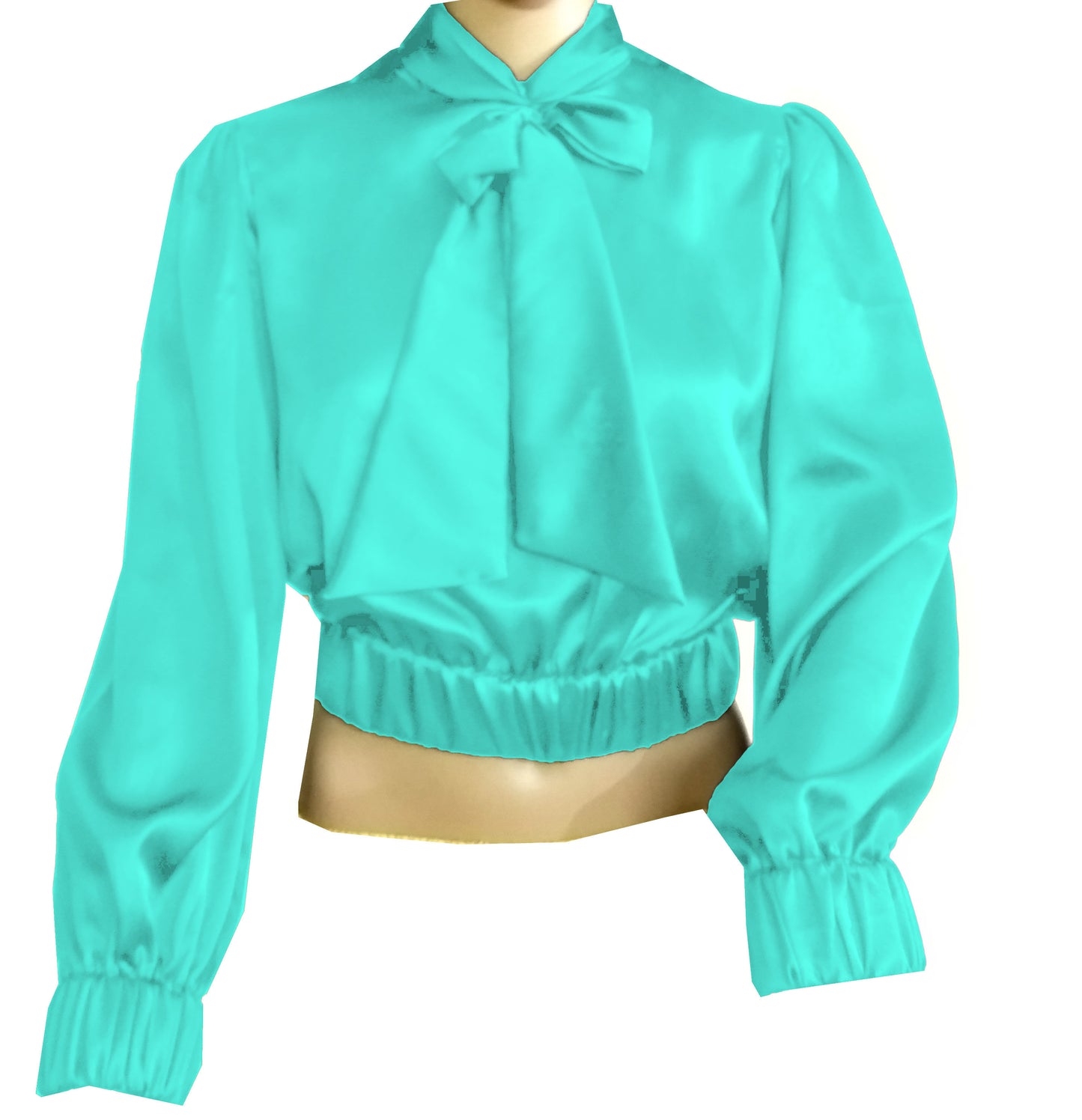 satin bow shirt S27  - Regular Size 3