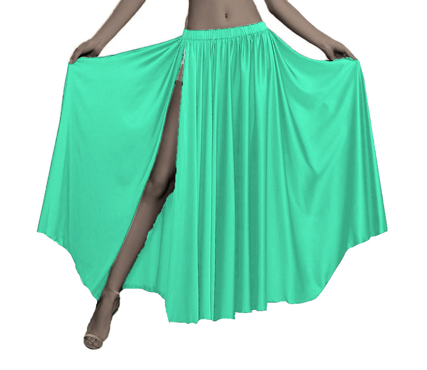 Belly Dancing Skirt Full Circle Skirt One Slit S93 - Regular Size 3