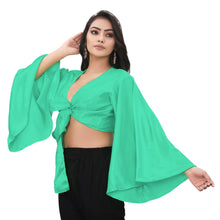 Satin Belly Dance Top Haut Self Tie S29-Regular Size 3