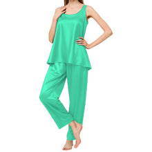 Satin Nightwear Top + Palazzo Set | Luxury Pajamas S-3XL | 41 Colors S21