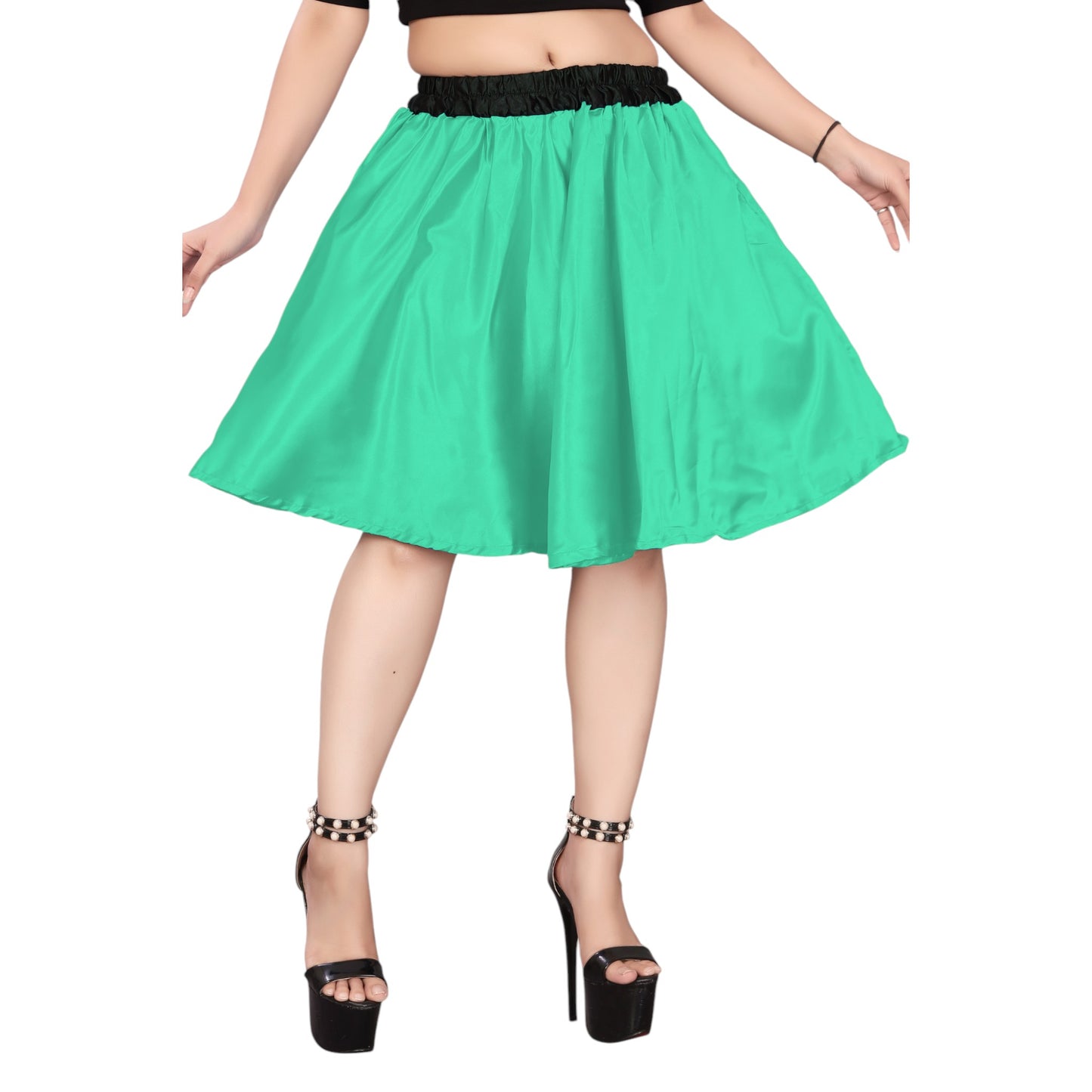 Satin Short Party wear Skirt S14-Regular Size 3