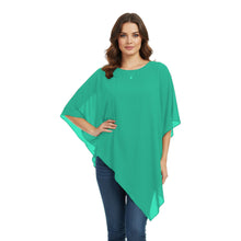 Chiffon Round Neck Fancy Top | Dressy Blouse S-5XL | 30 Colors C59