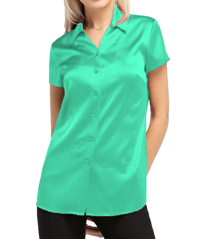 Satin Short Sleeve Shirt S118 - Regular Size 3