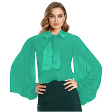 Chiffon Button Down Shirt | Sheer Blouse S-5XL | 30 Colors C47