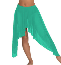 Belly Dance Side Asym Skirt | Sheer Flow | 30 Colors S-5XL C44