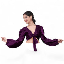 Satin Long Sleeve Belly Dance Ruffle Top S133- Regular Size 3