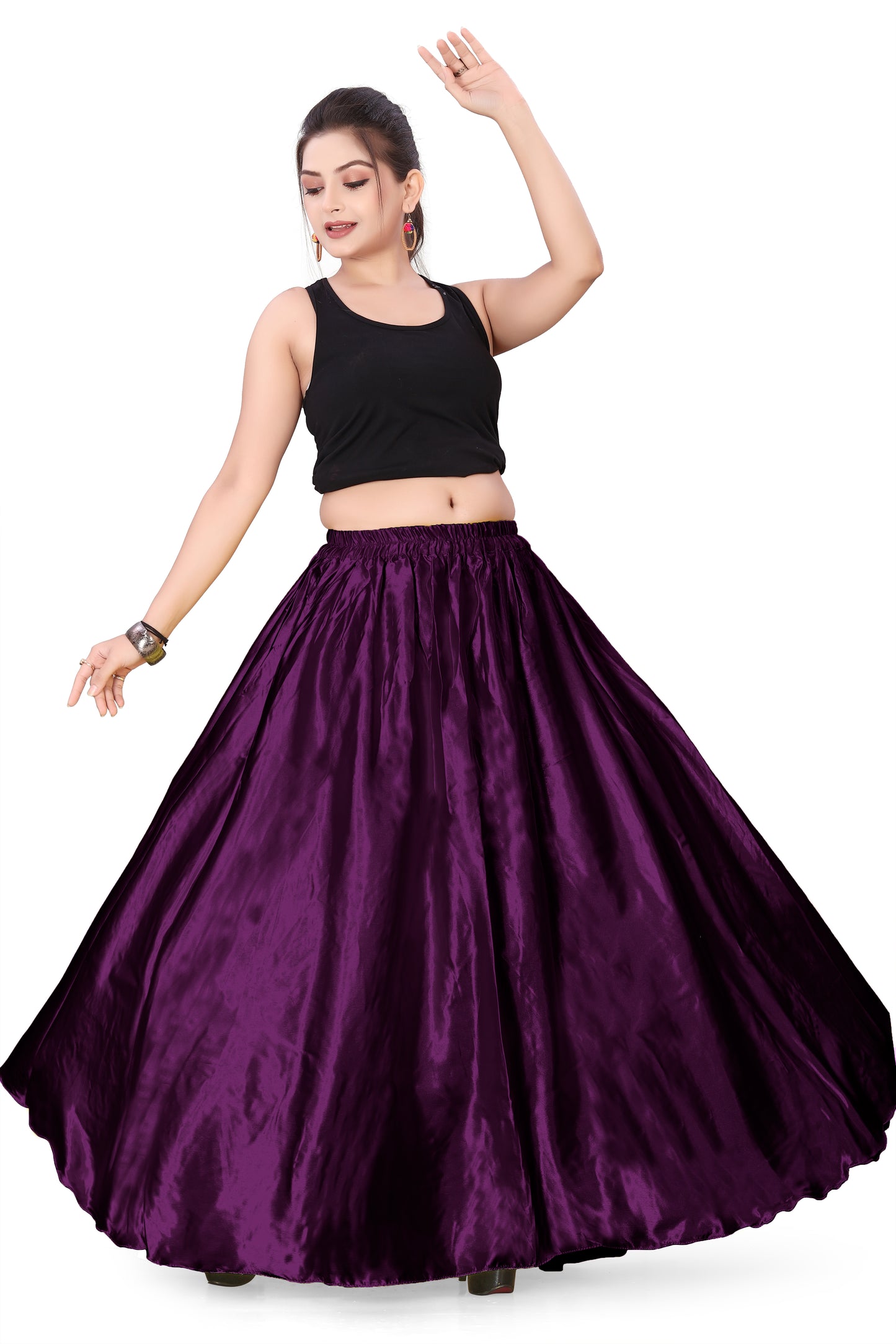 Satin Belly Dance Full Circle Skirt S8-Regular Size 3