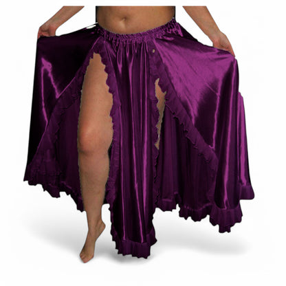 Women Belly Dance Satin 2 Side slite  Skirt S102- Regular Size 3