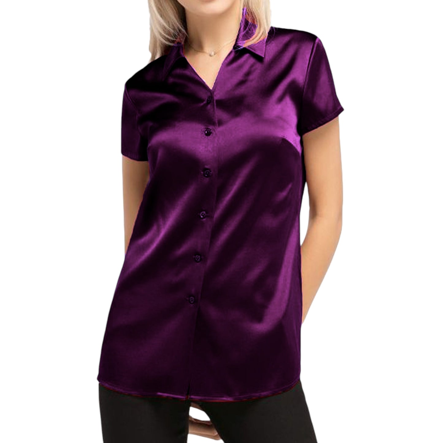 Satin Short Sleeve Shirt S118 - Regular Size 3