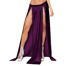 Belly Dance Satin Both side slit  cut Skirt S96 - Regular Size 3