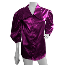 Button Down shirt Fancy Satin  shirt S90 - Regular Size 3