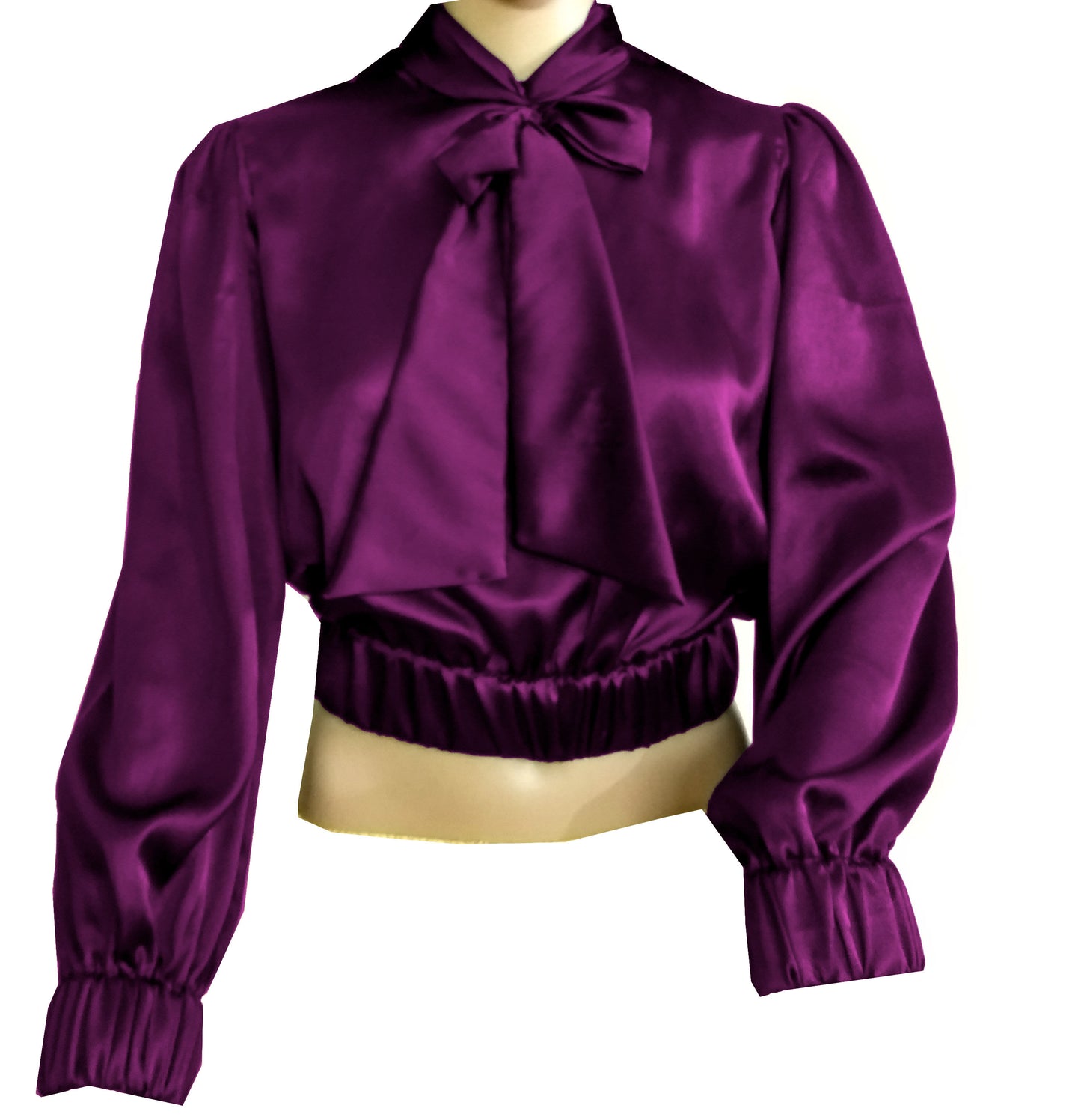 satin bow shirt S27  - Regular Size 3