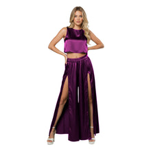 Front Cut Palazzo & Top Set for Women – Wide Leg Slit Pants Co-Ord Outfit, 41 Colors, S–5XL S147