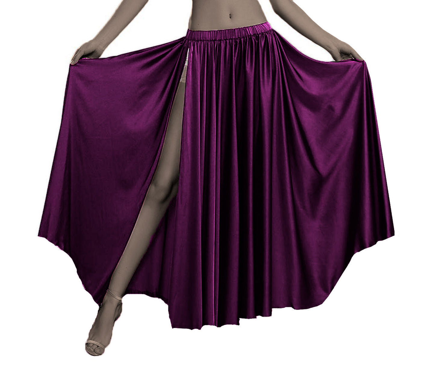 Belly Dancing Skirt Full Circle Skirt One Slit S93 - Regular Size 3