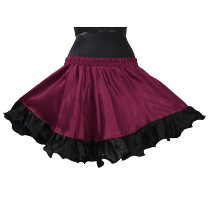 Satin Belly Dance Short skirt with frill S41 - Regular Size 3