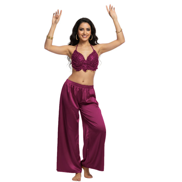 Satin Palazzo Pants | Belly Dance Wide Leg Flow S-3XL | 41 Colors S19