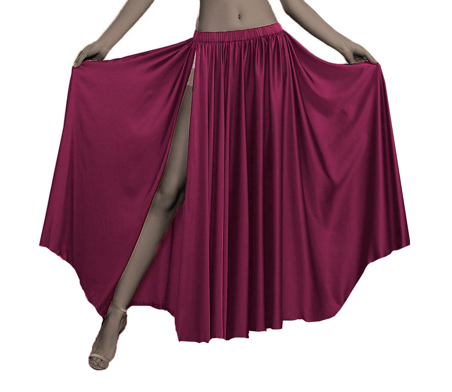 Belly Dancing Skirt Full Circle Skirt One Slit S93 - Regular Size 3