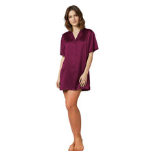 Satin Night Wear Long Shirt | Loose Sleep Shirt Dress S-3XL | 41 Colors S111