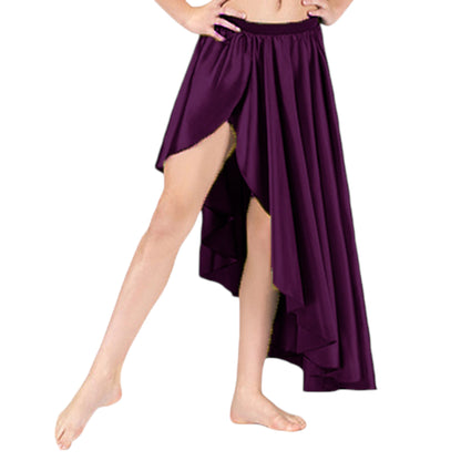 Belly Dance Satin Skirt Ballet Asymmetrical skirt S72 - Regular Size 3