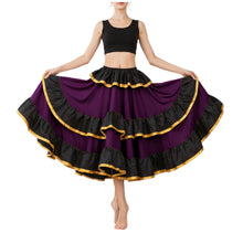 Satin Full Circle Skirt Black Frill | 360° Dance Flow S-3XL S75