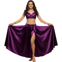 Satin Half Circle Dance Skirt | Side Slit Flow S-3XL | 41 Colors S15