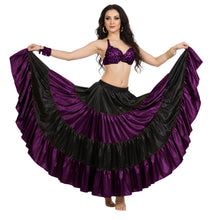 Satin 25 Yd 4 Tier Multi Color Skirt | Belly Dance Flow S-5XL S5