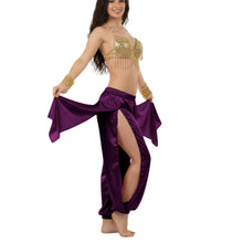 Satin Harem Pants w/ Side Slit | Belly Dance Flow S-3XL | 41 Colors S144