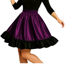 Satin Mini Skirt w/ Black Frill | Party Wear S-3XL | 41 Colors S41