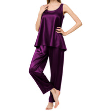 Satin Nightwear Top + Palazzo Set | Luxury Pajamas S-3XL | 41 Colors S21