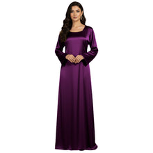Satin Long Sleeve Modest Gown | Full Length Hijab Dress S-3XL | 41 Colors S121