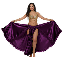 Satin Full Circle Skirt w/ Slit | 360° Dance Flow S-3XL | 41 Colors S102