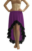 Chiffon Belly Dance Asymmetrical Skirt – 30 Colors, S–5XL | Flowing Tribal & Performance Dance Skirt C22