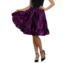 Fluroscent Pink Satin 3-Layer Skirt, neon tiered ruffle mini.